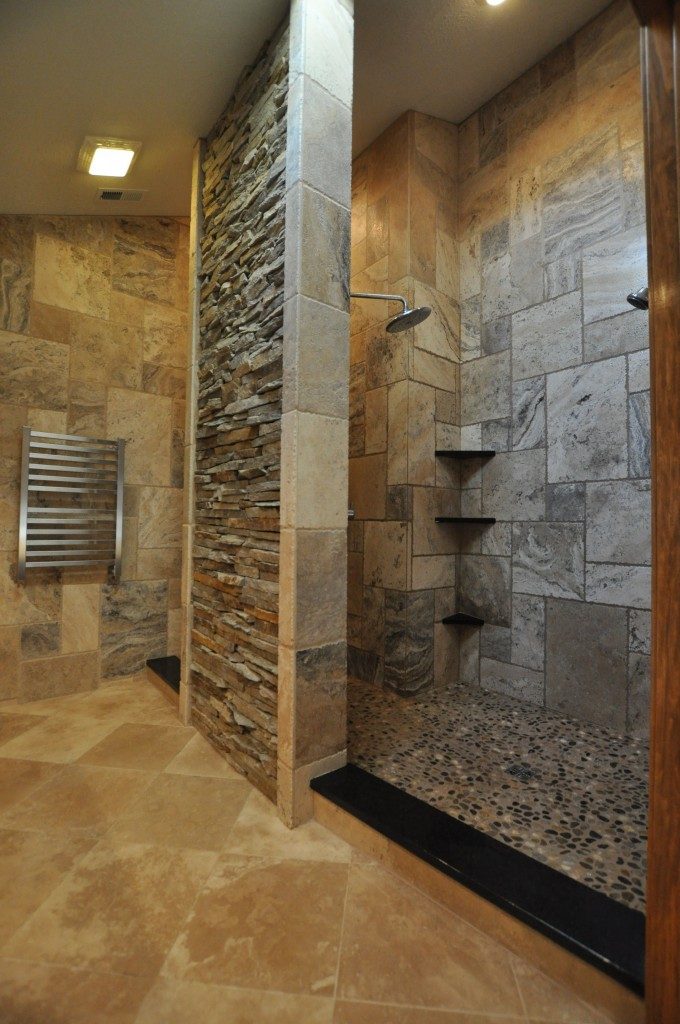 Luxury Less war on water spots on the shower door. walk in showers without doors