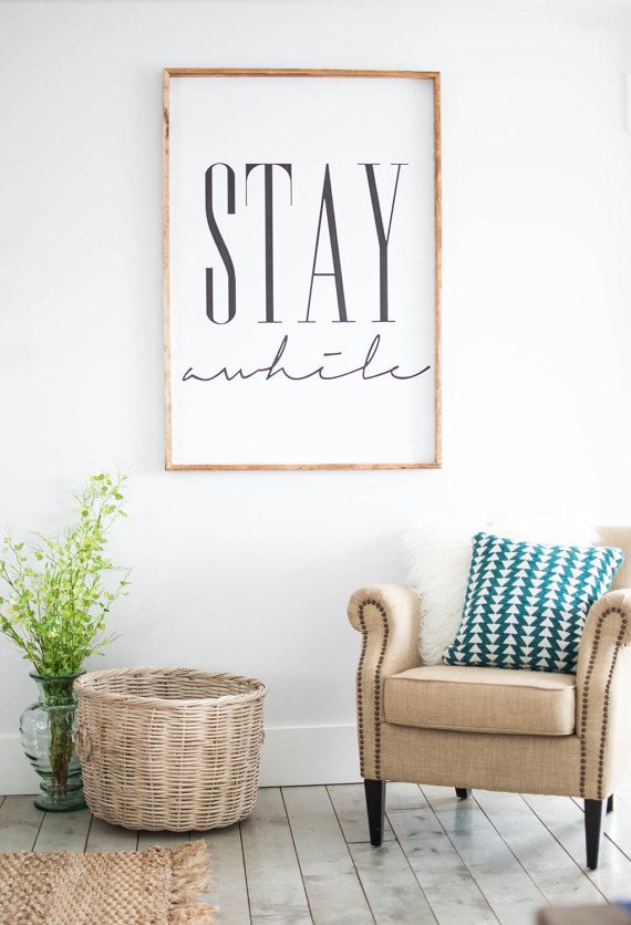 Luxury Stay awhile framed print, Home Decor, Wall Art More home decor wall art