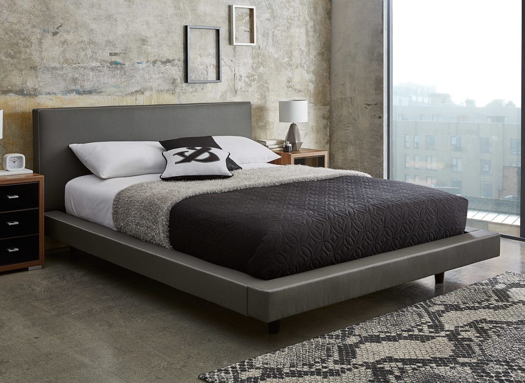 leather beds diaz grey faux leather bed frame | dreams PFSBJZJ