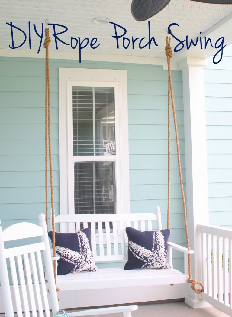 Porch swings with rope hangers are ideal for unwinding and relaxing