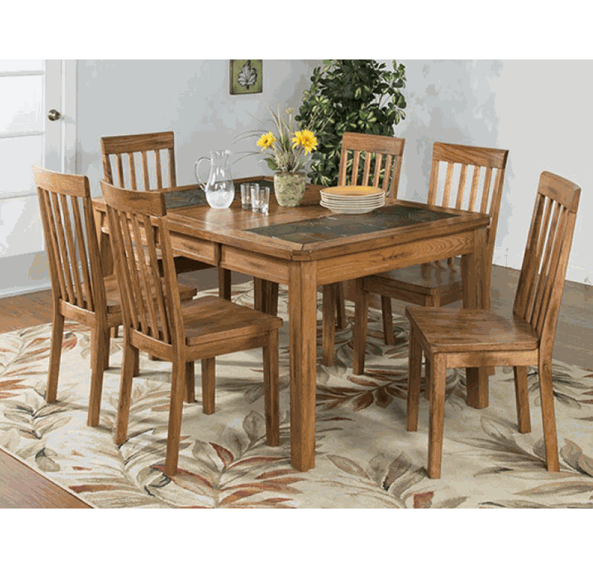 Rustic Oak Dining Table Set, Oak Table and Oak Dining Table