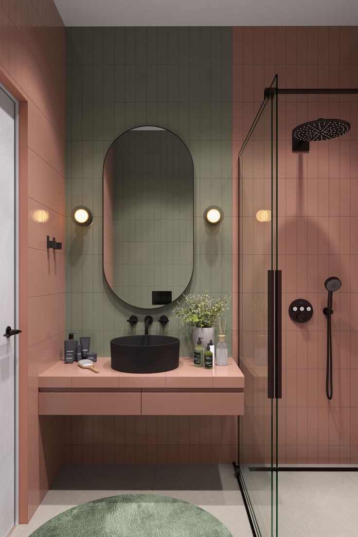 Add elegance in your bathroom with oval  mirror