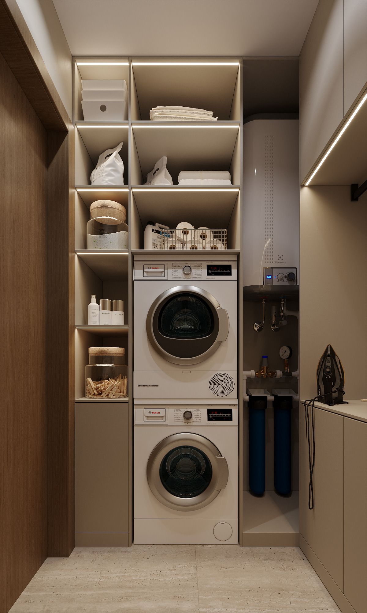 Creative organization ideas for a small
laundry room