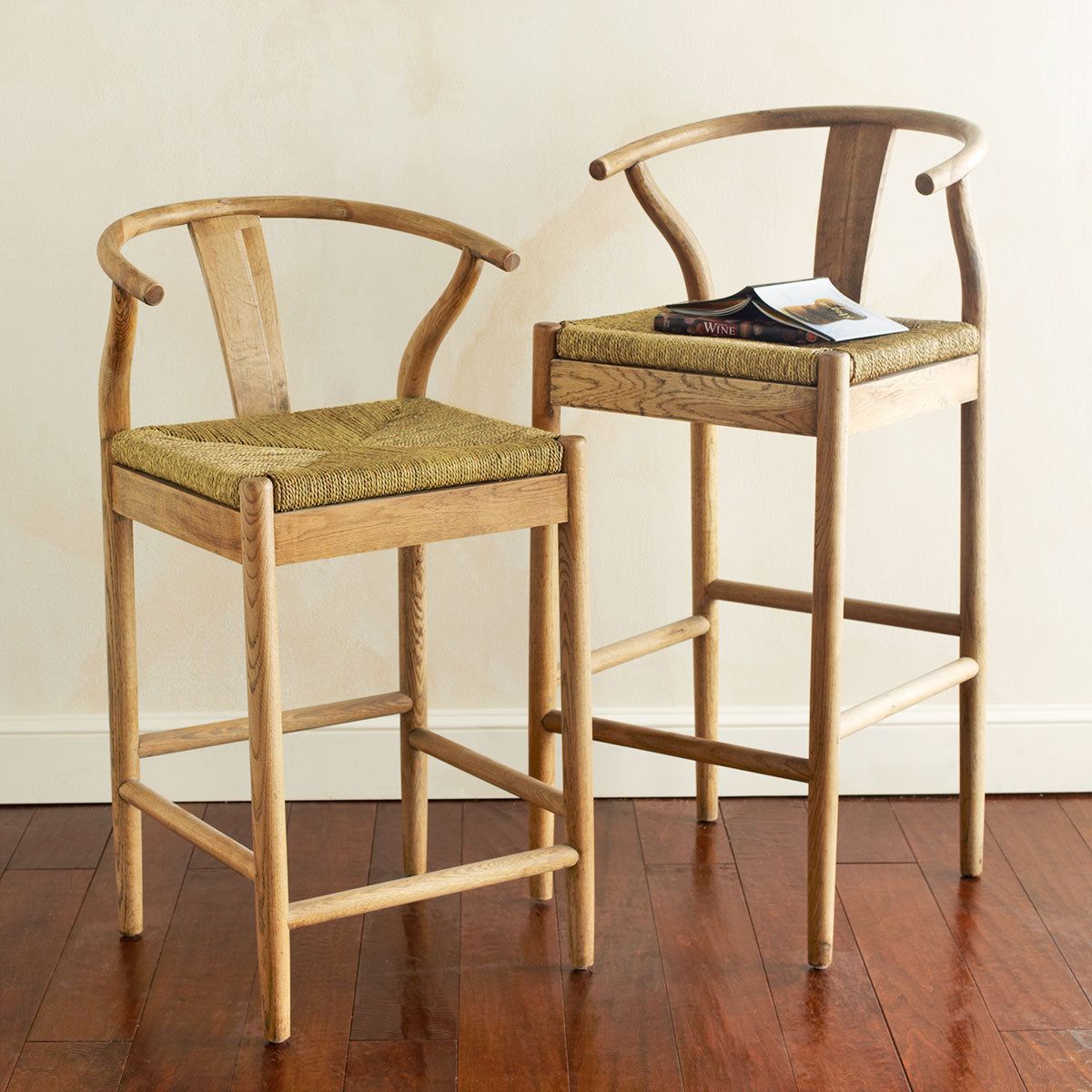 Elevate Your Decor with Wooden Swivel Bar
Stools Featuring Backs and Arms