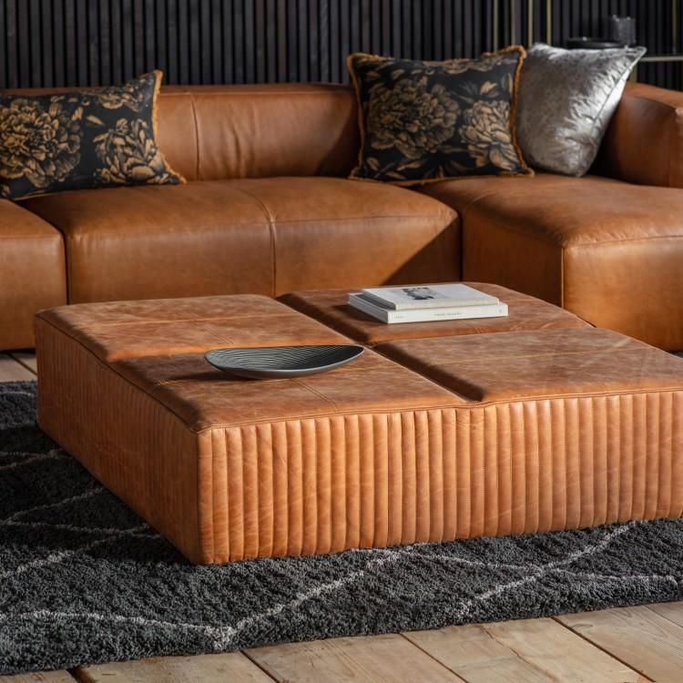 Elevate Your Living Room with a Stylish
Rectangle Leather Ottoman Coffee Table