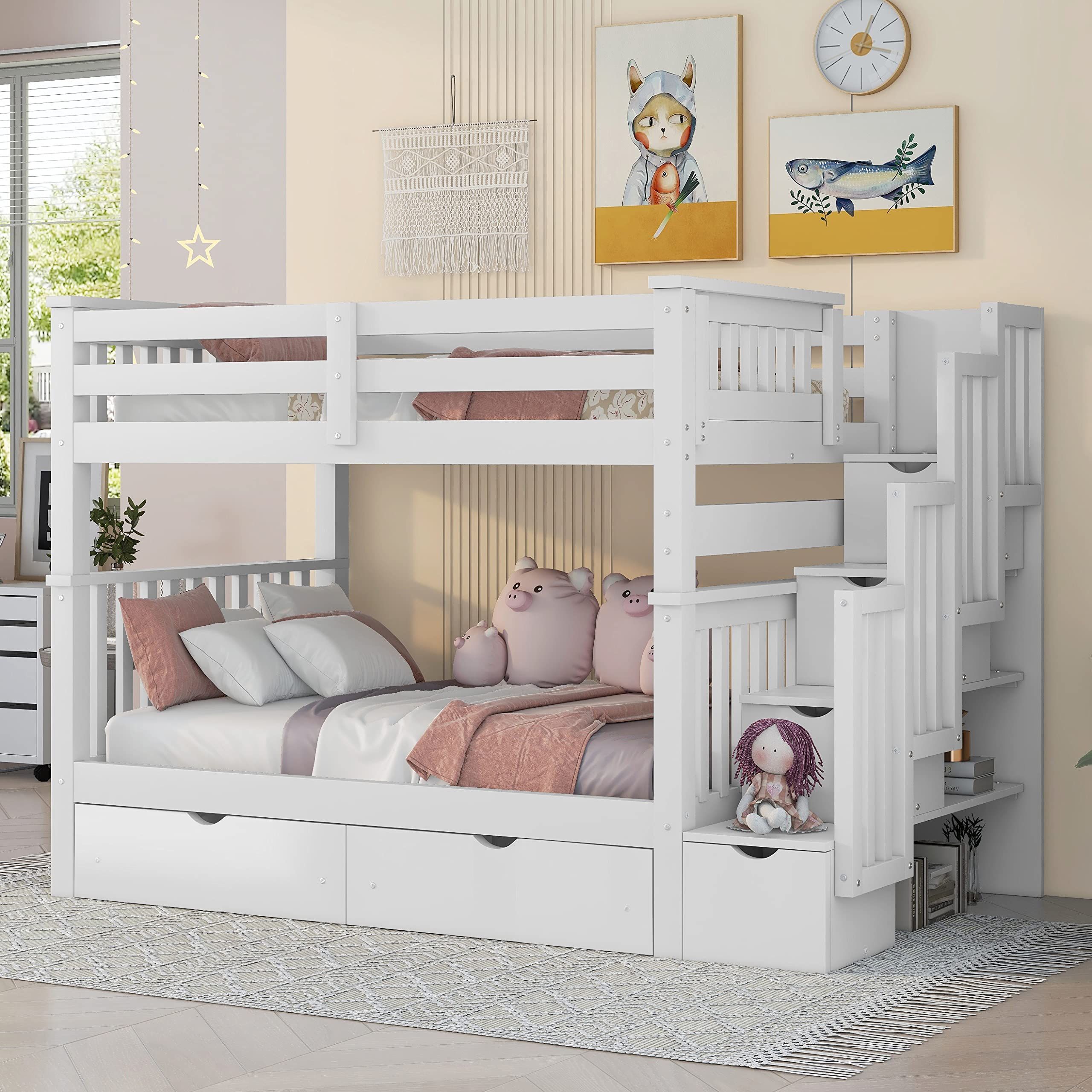 Elevate Your Child’s Room with Bunk Beds
with Stairs and Drawers