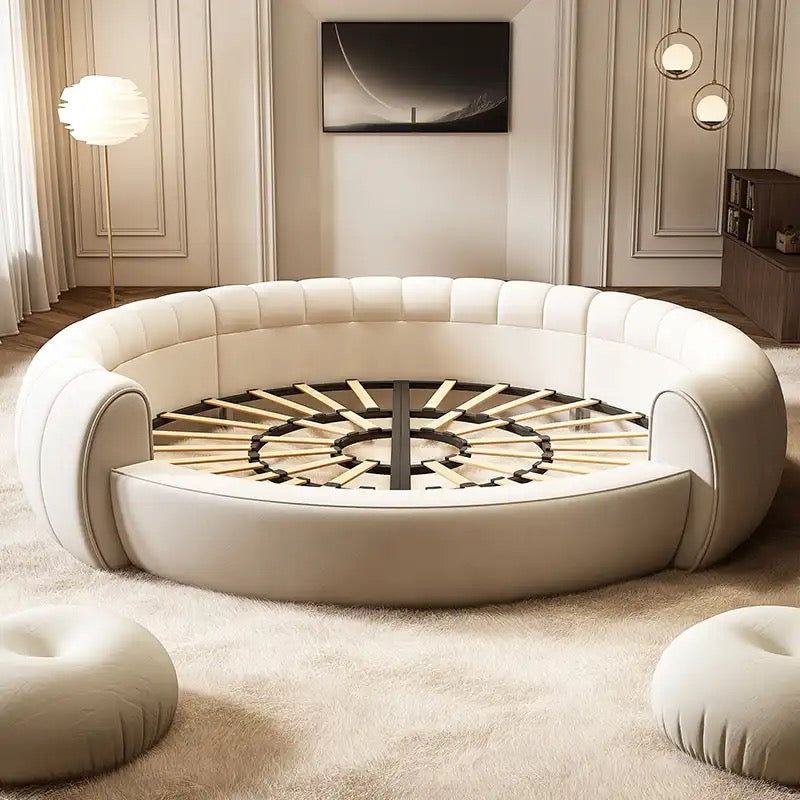 Round shaped king size bed helping
  in  decorating your bedroom