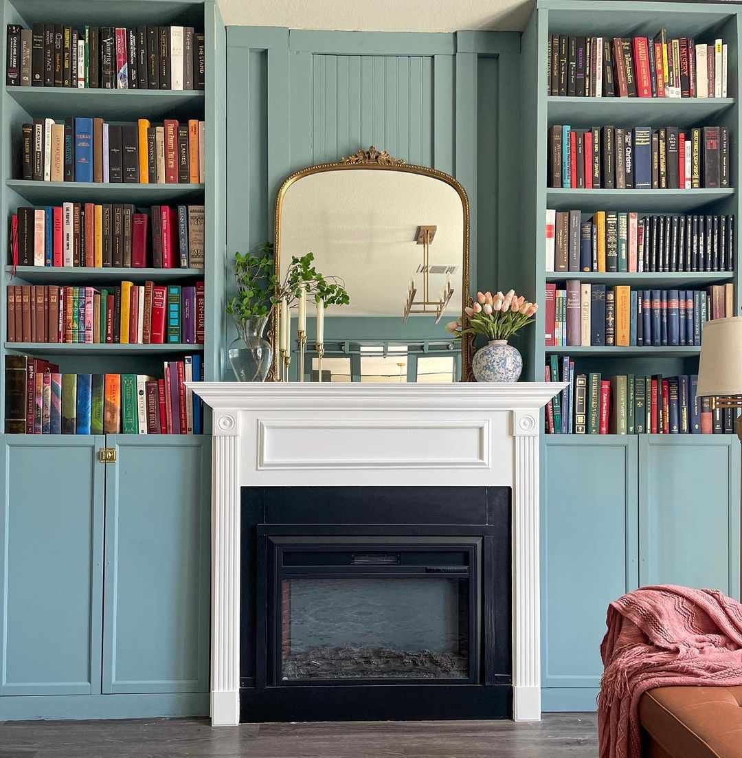 From Fire to Page: The Beauty of
Bookcases Around the Fireplace