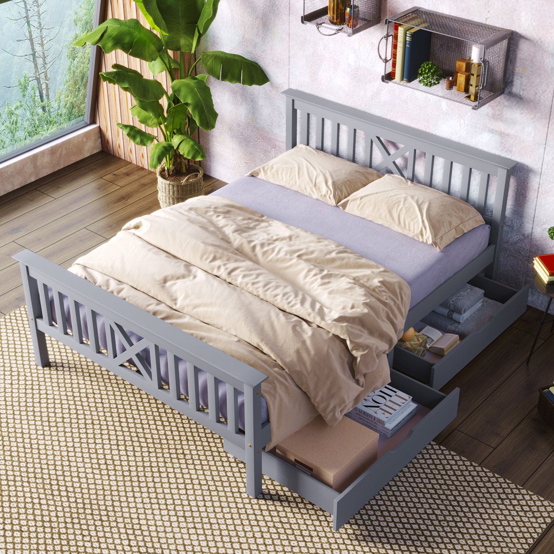 Maximize Your Space with Wooden Double
Beds Featuring Storage Drawers