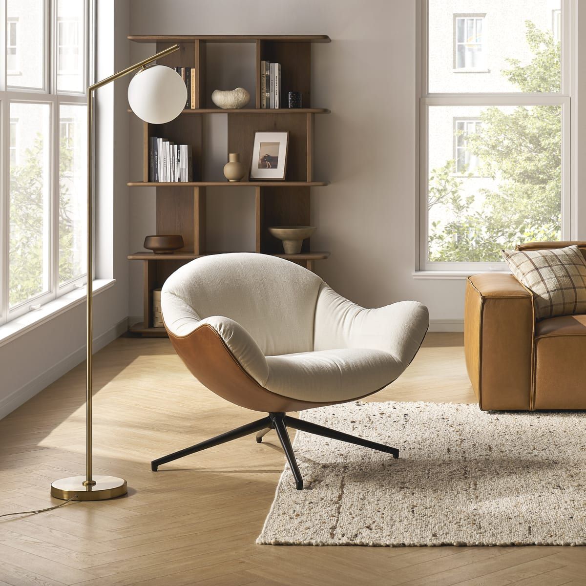 Swivel armchair provides relaxation
and
  comfort