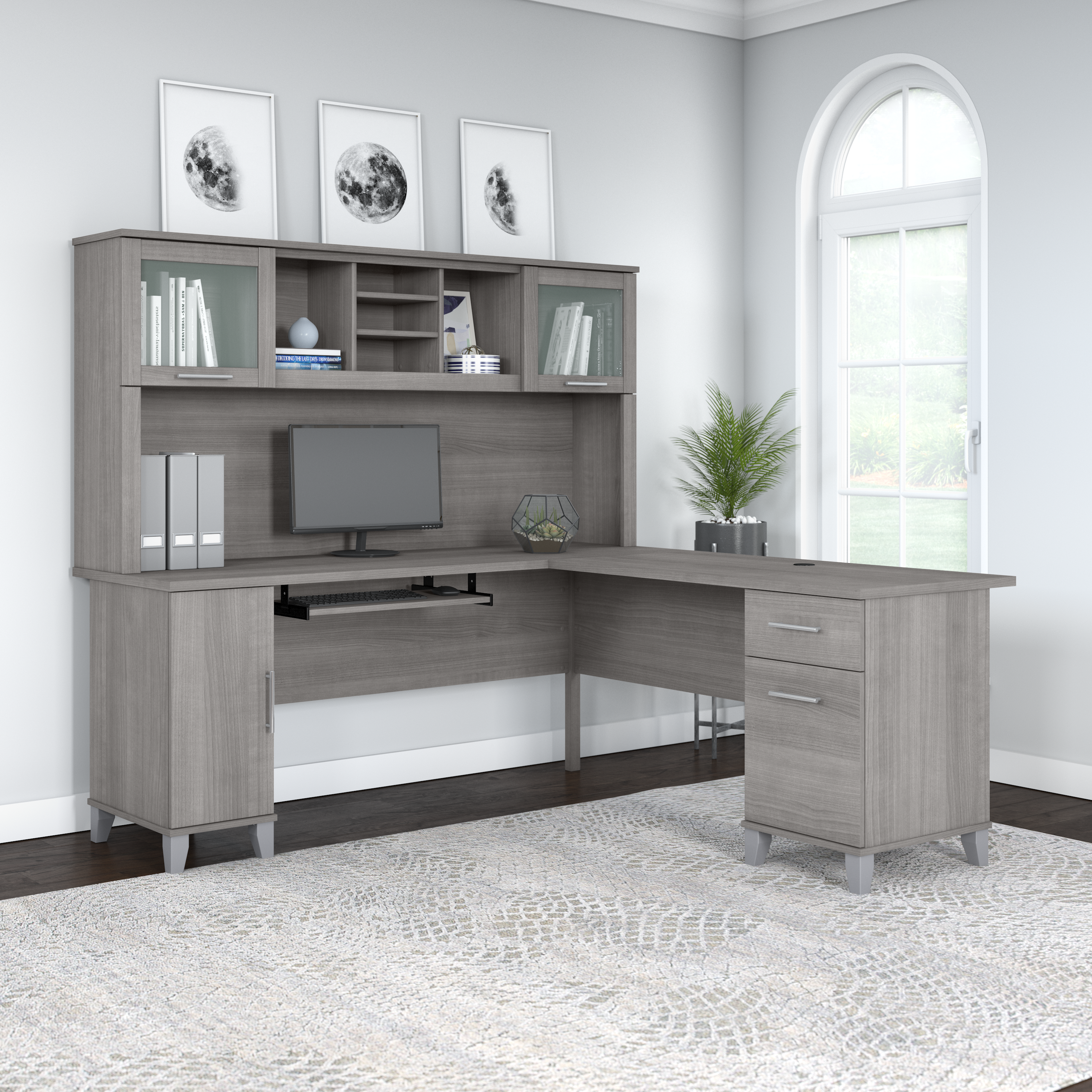 Creating a Functional Workspace with a
Writing Desk and Hutch