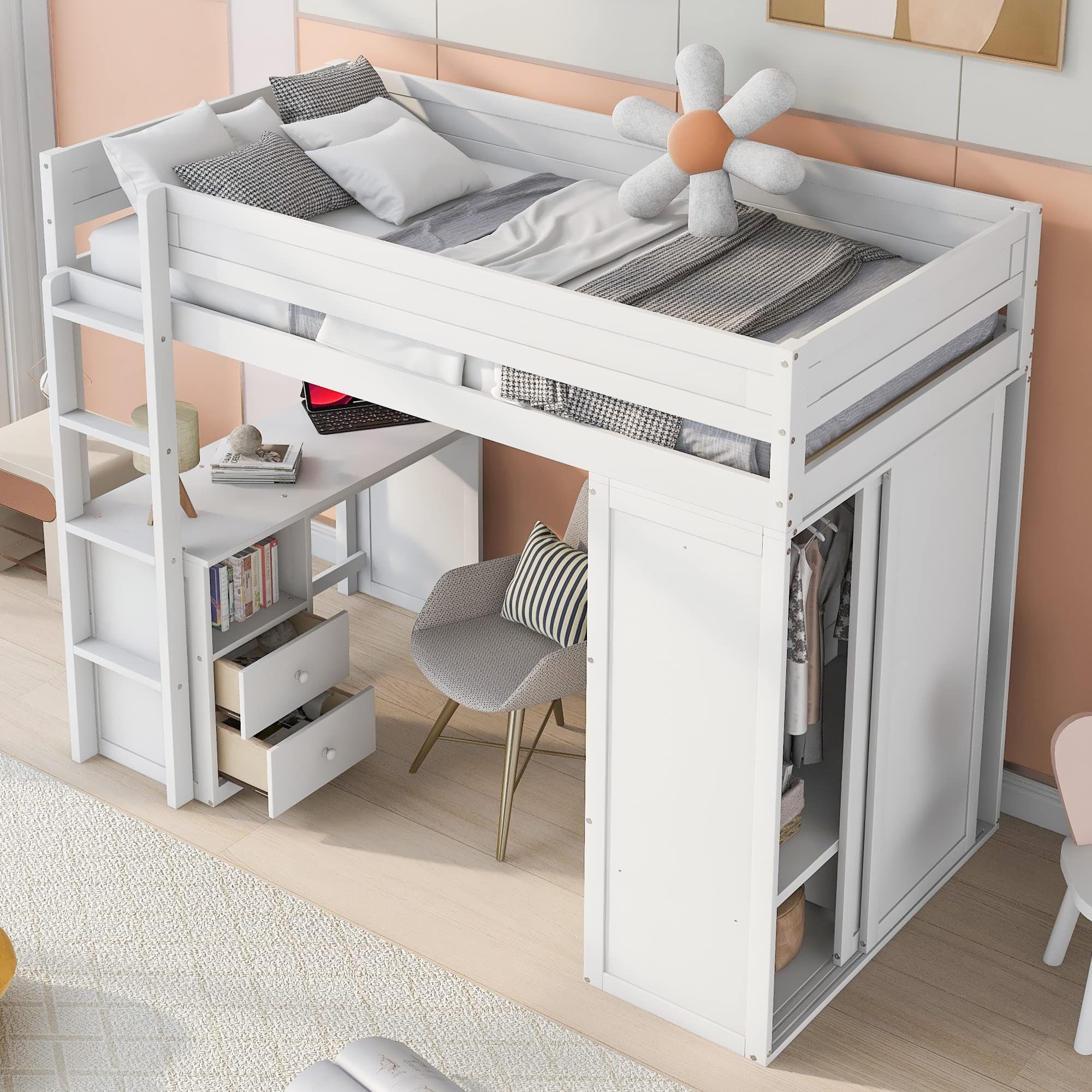 Maximizing Space: Kids Twin Loft Bed with
Storage Ideas