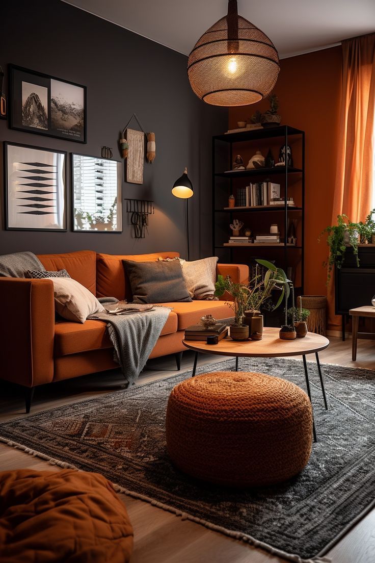 Enhance Your Living Room with Vibrant
Orange Rugs