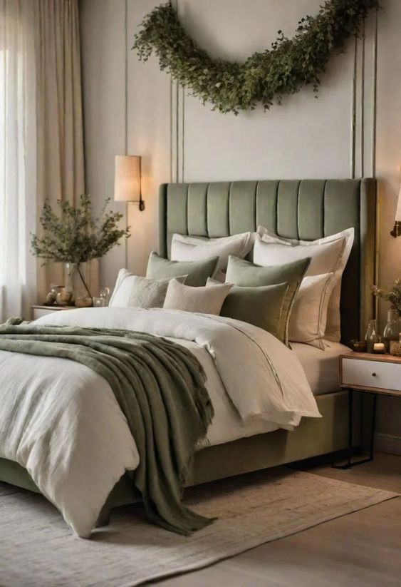 Modern Green: Sleek and Stylish Bedroom Tones