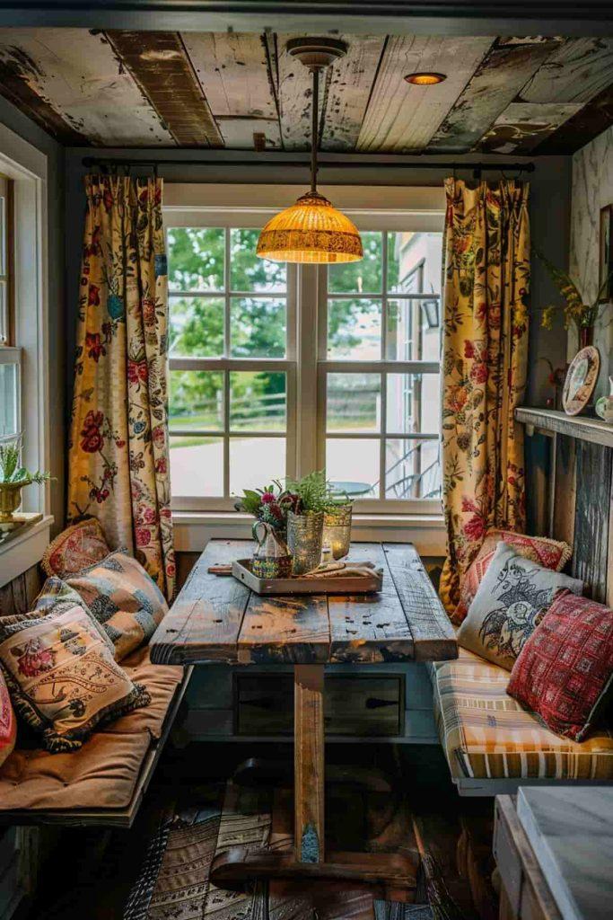 Add a cozy seating nook‌ for farmhouse charm in your ​small kitchen