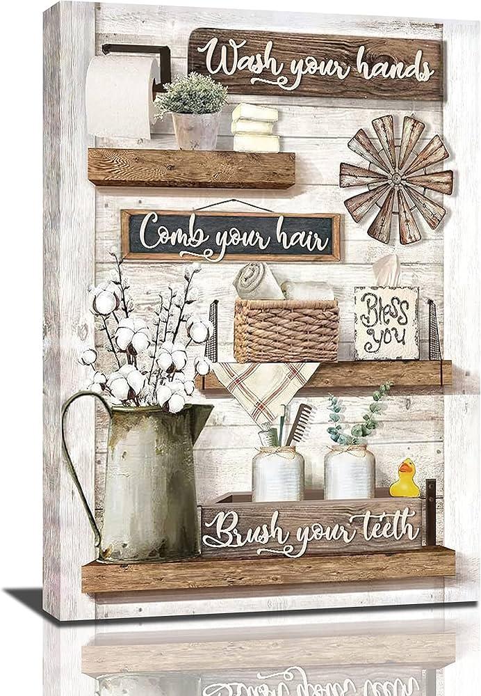 Unique ⁢artwork personalizes‌ your farmhouse bathroom space beautifully