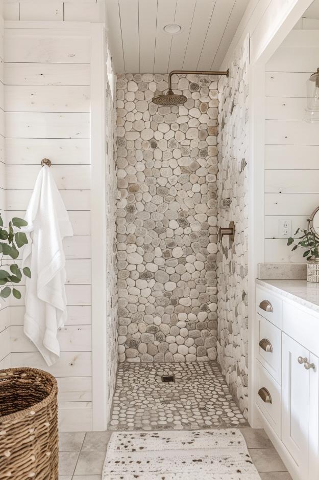 Unique tile patterns ⁣transform your farmhouse bathroom into art