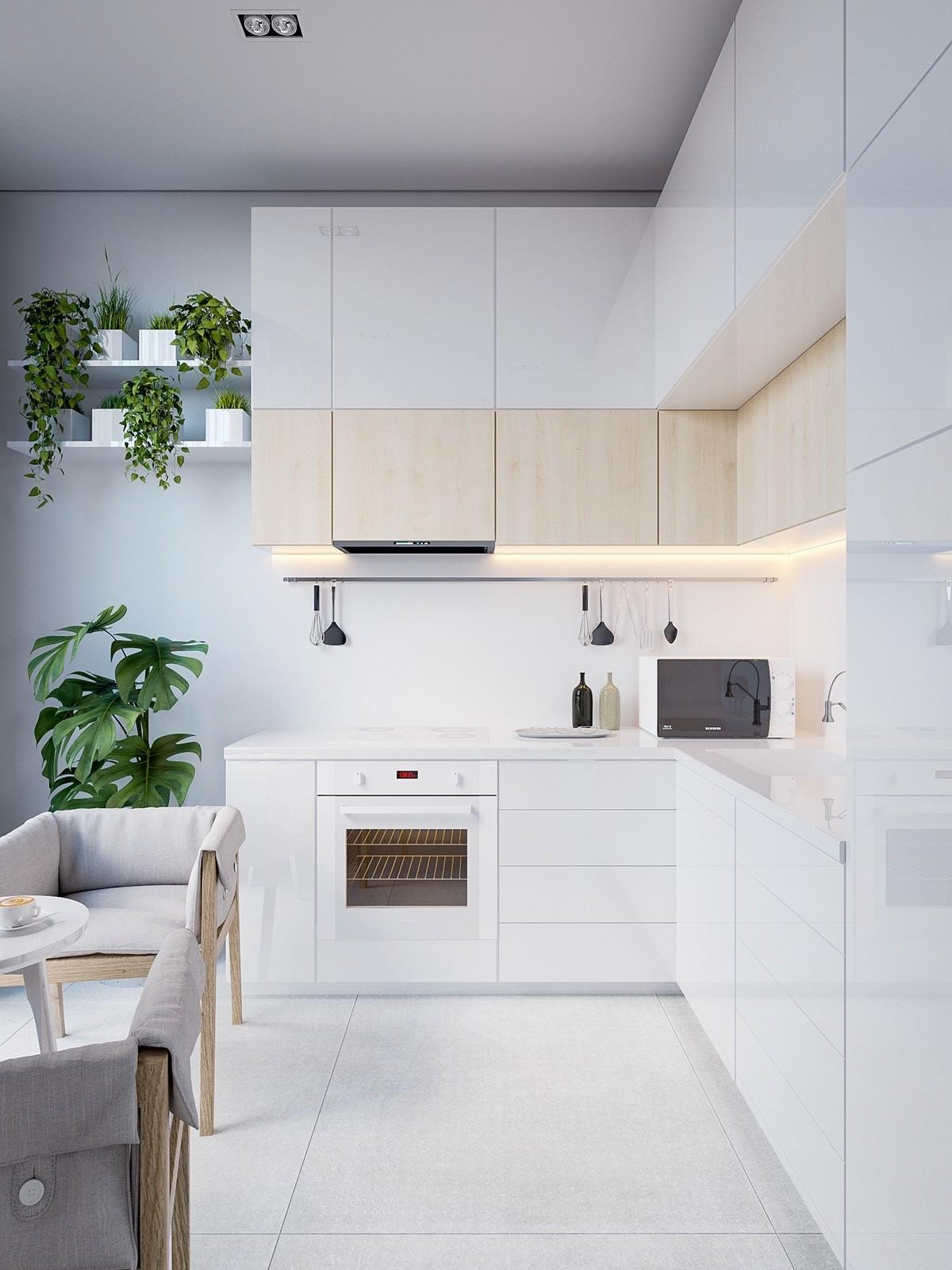 Curate a minimalistic vibe for a spacious feeling in your small kitchen