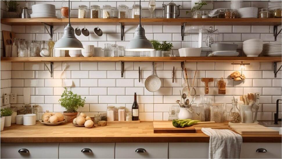 Choose⁣ open shelves‍ to visually ​expand your small kitchen​ space